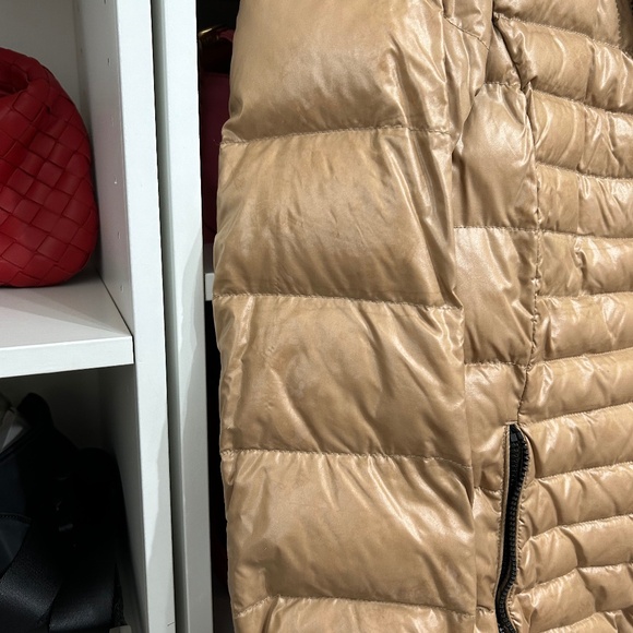 Moncler Lierre Down Jacket W/Cashmere High Neck SZ 3 Beige